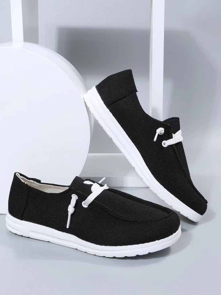 Damen Freizeit-Slip-On Schuhe mit elastischen Schnürdetails und rutschfester Sohle Drune
