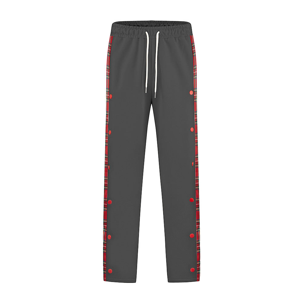 Herren Sportliche Jogginghose mit Druckknopf-Design und elastischem Bund Drune