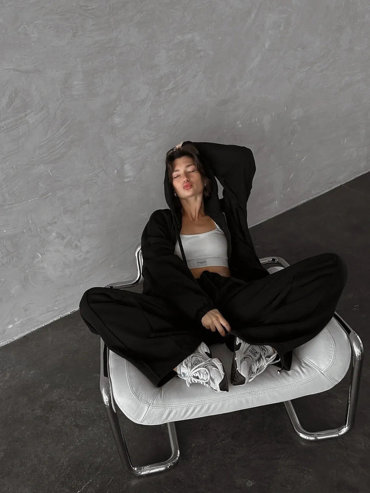 Damen Sweatanzug mit Jogginghose Set Drune