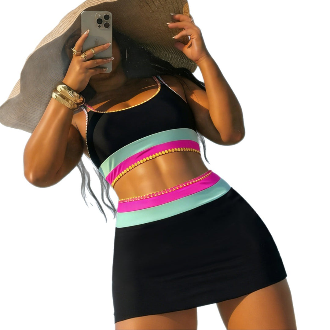 Damen Bikinikleid mit modischem Cut-Out und farbigen Akzenten Drune