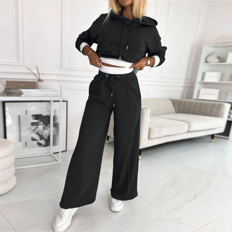 Damen Sportliches Lounge-Set mit weitem Schnitt und Kapuze Drune