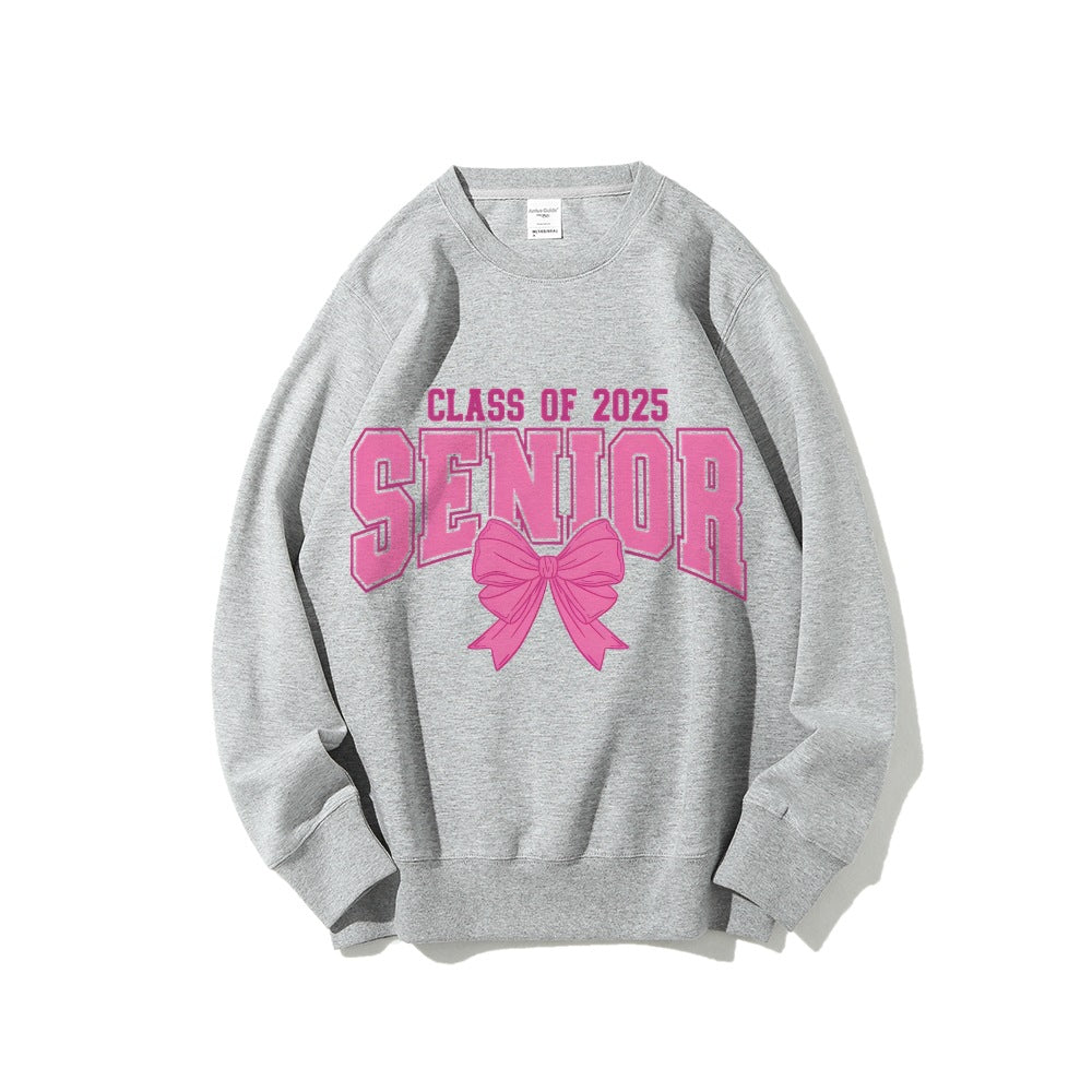 Damen Sweatshirt mit Abschlussjahr und dekorativem Schleifendesign Drune