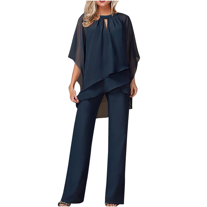 Damen Elegantes Schichten Oberteil und Hose Set Drune