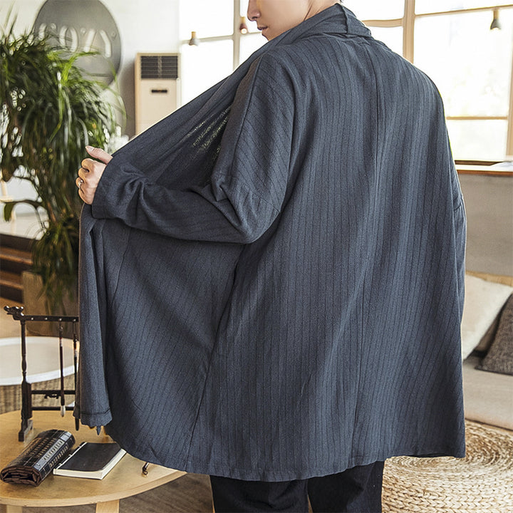 Herren lässige Kimono-Jacke mit elegantem Schnitt und weichem Gewebe Drune