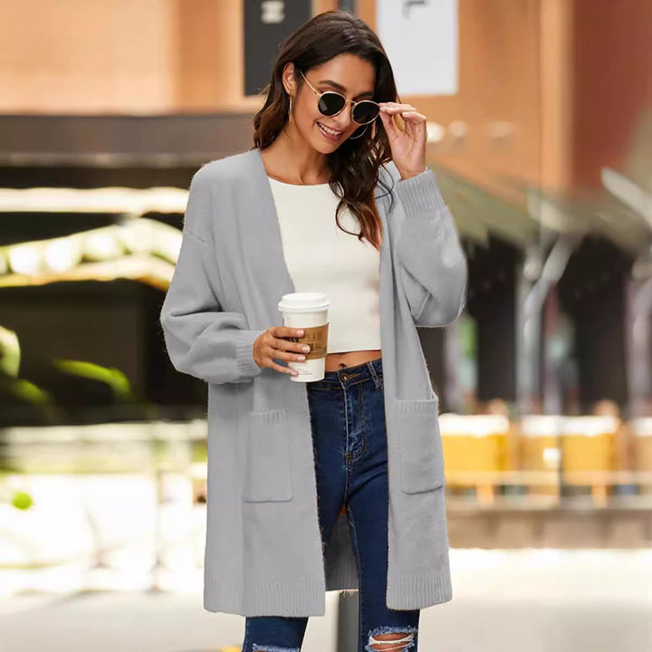 Damen Strickmantel mit weicher Struktur und praktischen Taschen Drune