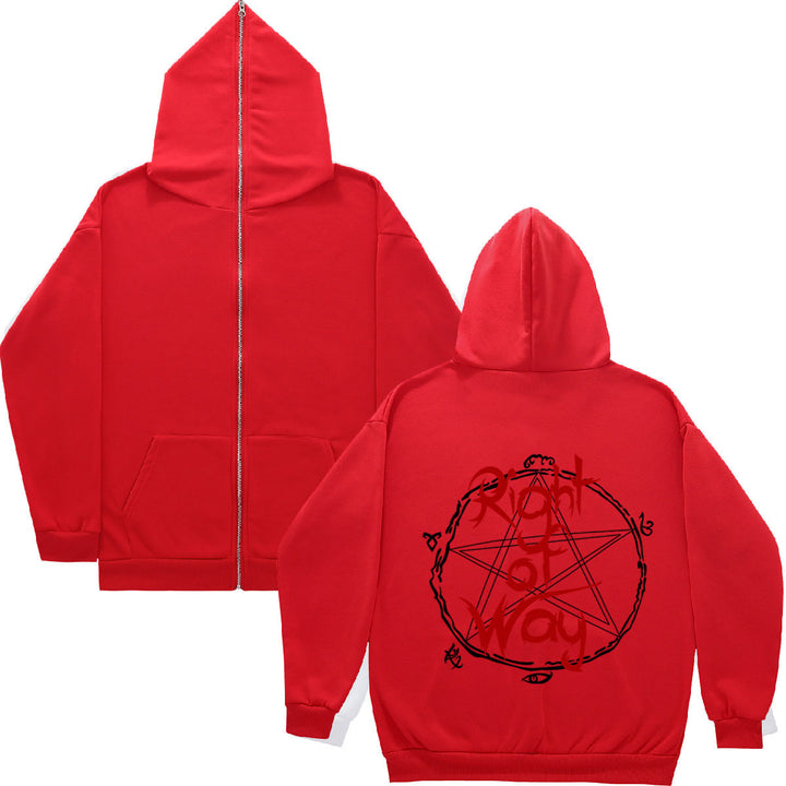 Damen Kapuzenjacke mit einzigartigem grafischem Design und Reißverschluss Drune