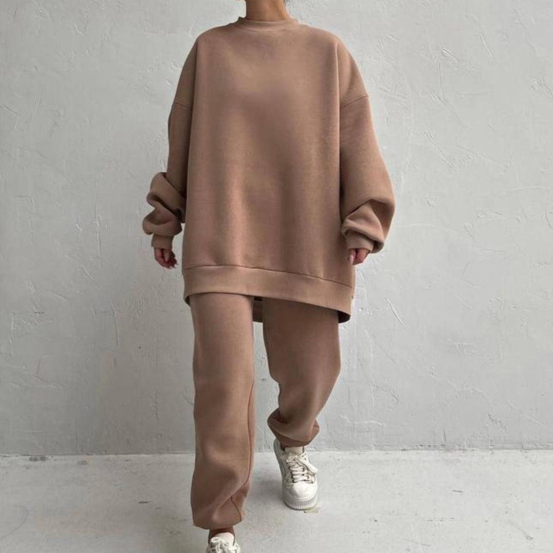 Damen gemütliches Oversized Sweatanzug-Set Drune