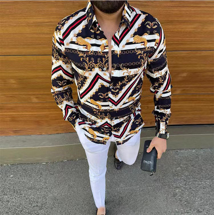 Herren Kurzarmhemd mit elegantem Muster Drune