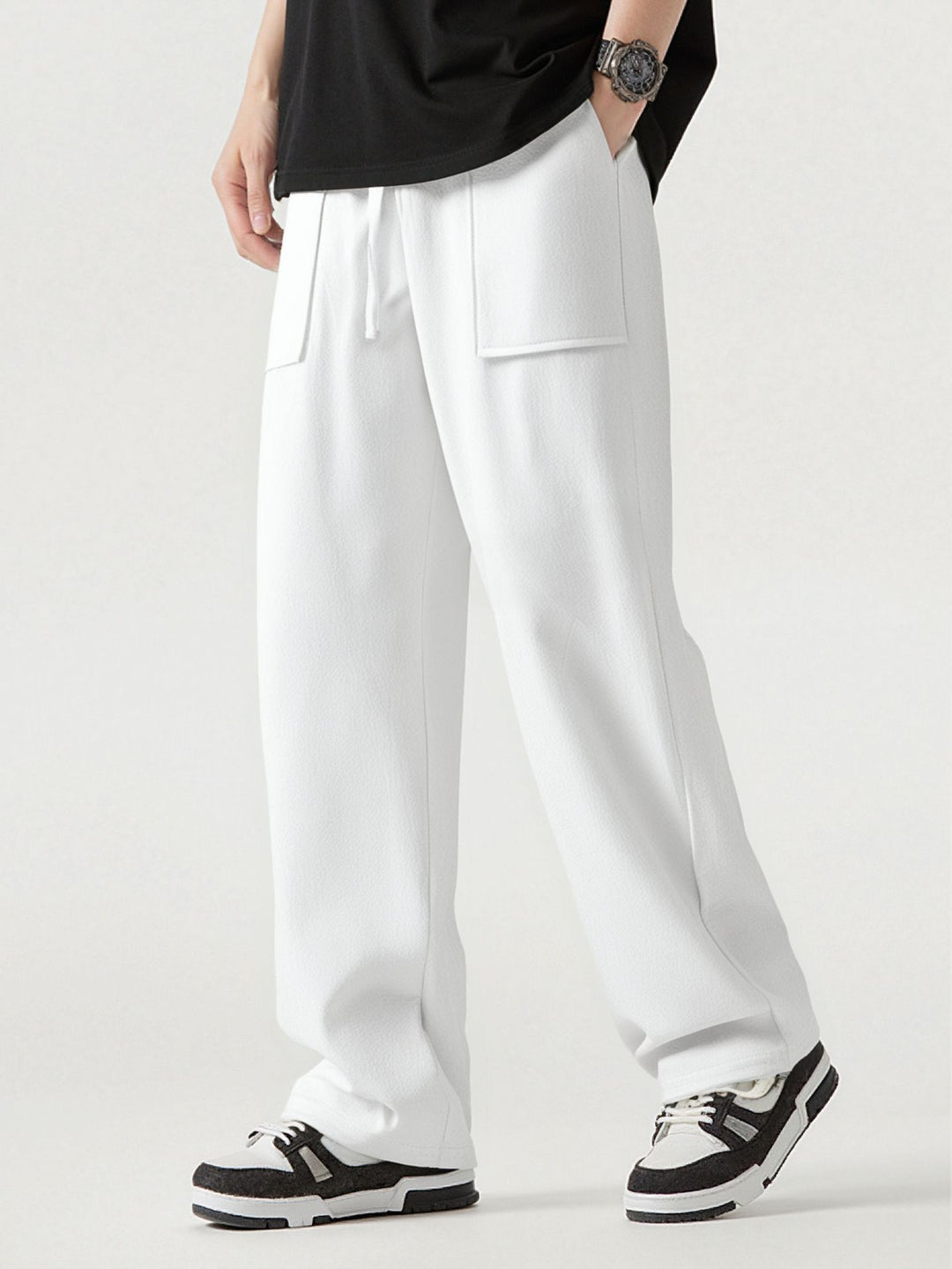 Herren Bequeme Cargo-Hose mit praktischen Taschen und elastischem Bund Drune