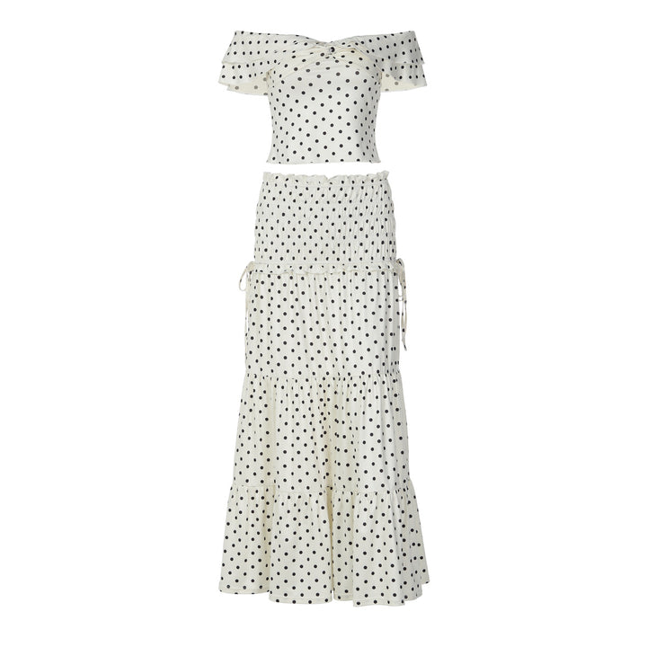 Damen Verspieltes Maxikleid mit schulterfreiem Design und voluminiösen Rüschen Drune