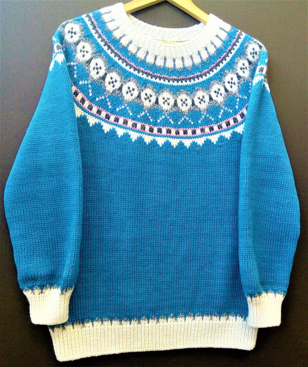 Damen nan Norwegerpullover aus Wollmix mit Rundhalsausschnitt und traditionellem Fair-Isle-Yoke Drune