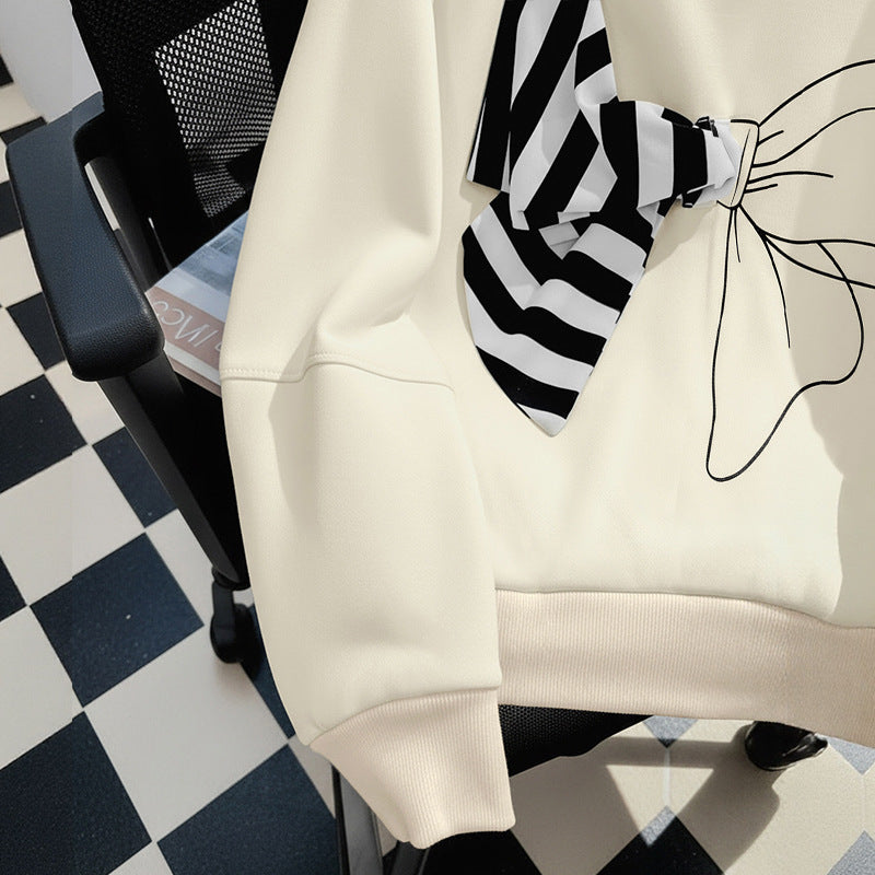 Damen Sweatshirt mit verspieltem Schleifenmotiv und modernem Schnitt Drune