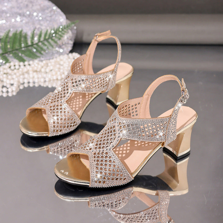 Damen Glitzernde Abendsandalen Drune