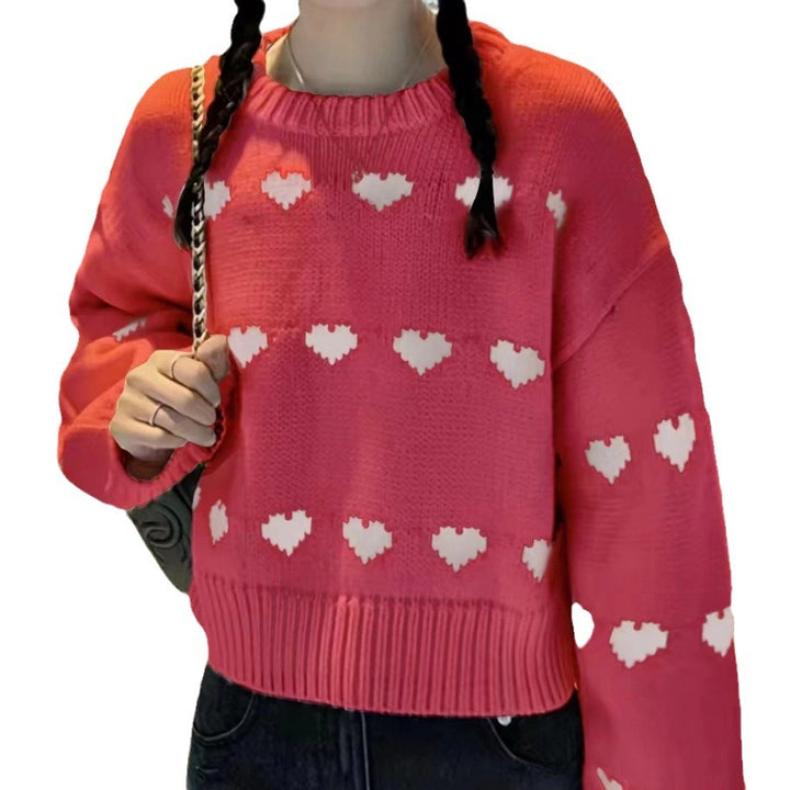 Damen Pullover mit Herzmotiv und lässigem Schnitt Drune
