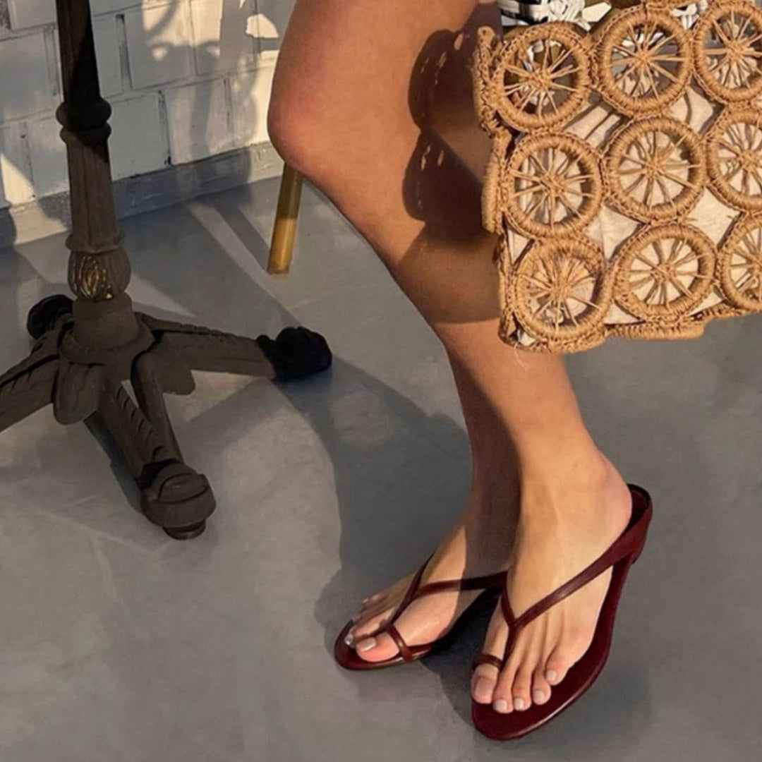 Damen elegante Zehentrenner-Sandaletten mit minimalistischem Design und modischem Riemen Drune