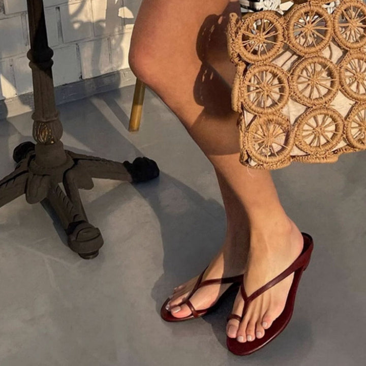 Damen elegante Zehentrenner-Sandaletten mit minimalistischem Design und modischem Riemen Drune