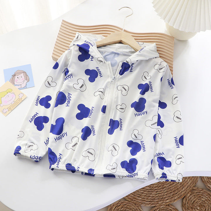 Unisex nan leichte Kinder-Softshelljacke mit Kapuze, Reißverschluss und niedlichem Dino-Print  Drune