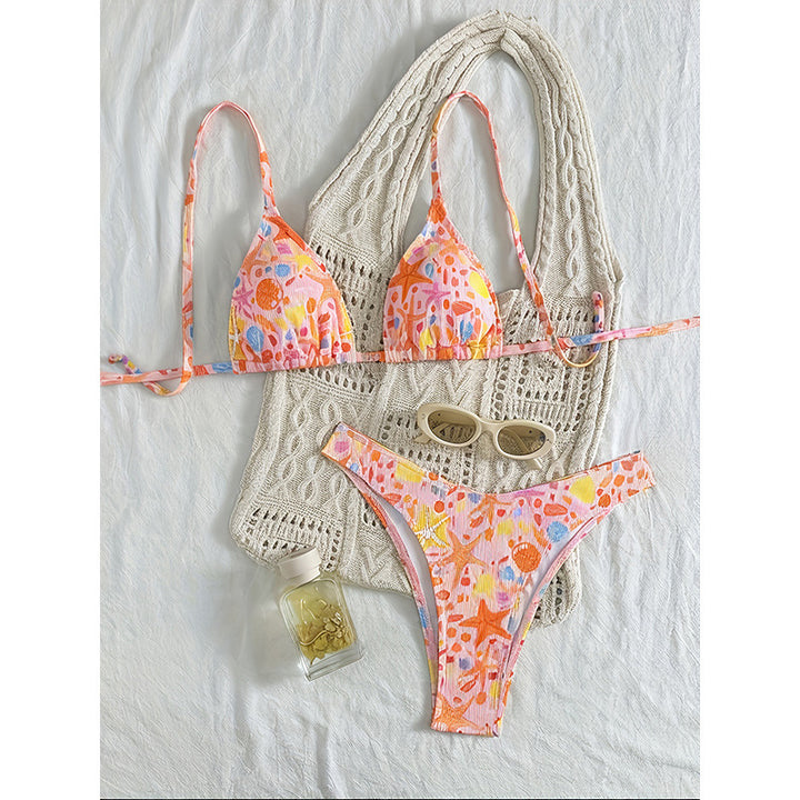 Damen Triangel-Bikini mit verspieltem Unterwasser-Motiv Drune