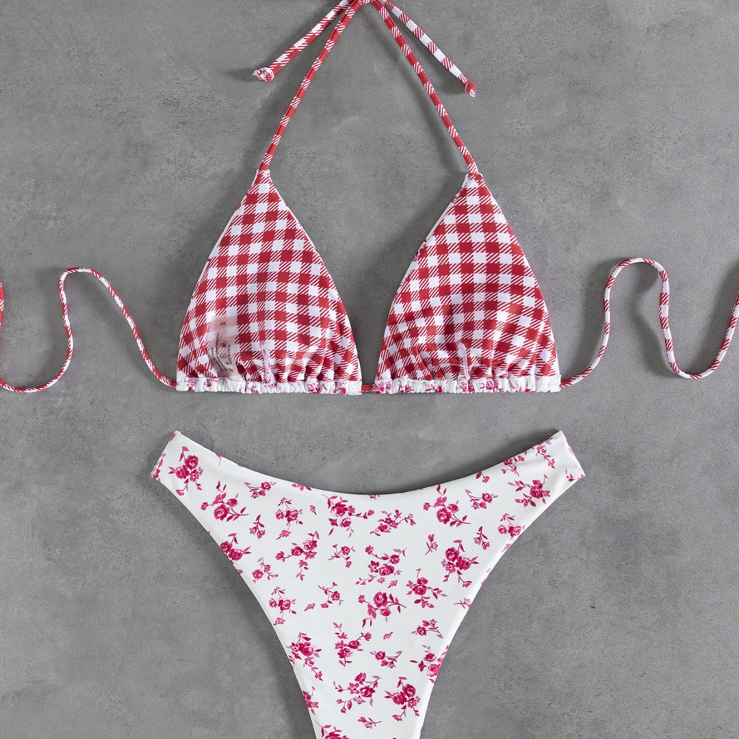 Damen Blumenmuster Bikini Drune