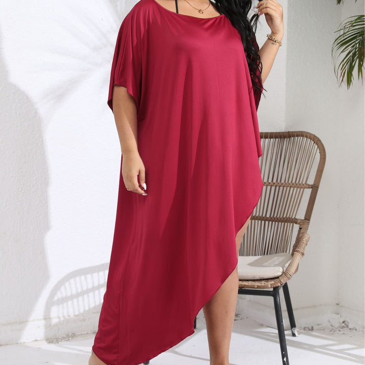 Damen luftiger Strandüberwurf mit elegantem asymmetrischen Schnitt Drune