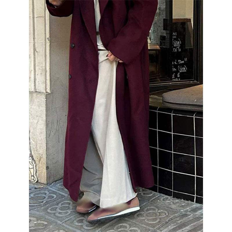 Damen eleganter doppelter Trenchcoat mit weitem Schnitt Drune