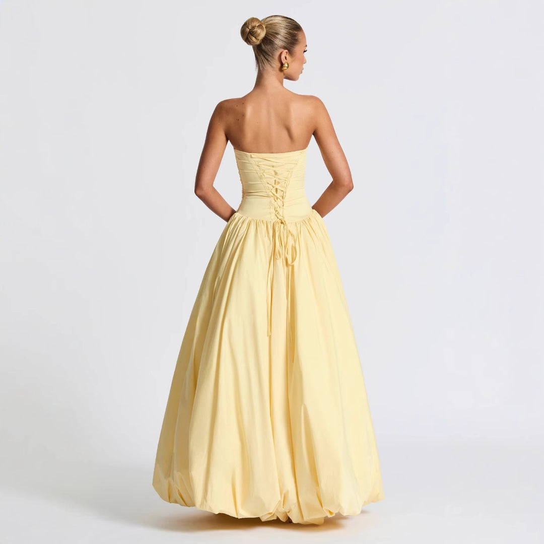 Damen Abendkleid mit figurbetontem Oberteil und asymmetrischem Rock Drune