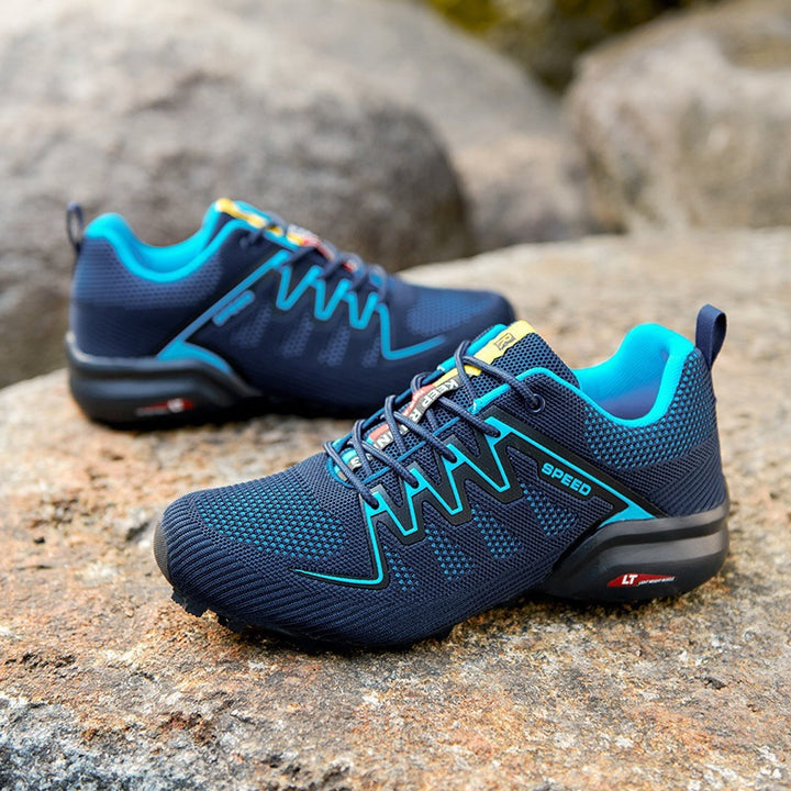 Herren nan Offroad-Laufschuh mit atmungsaktivem Strickoberteil, griffiger Multiterrain-Laufsohle und stabiler Fersenführung Drune