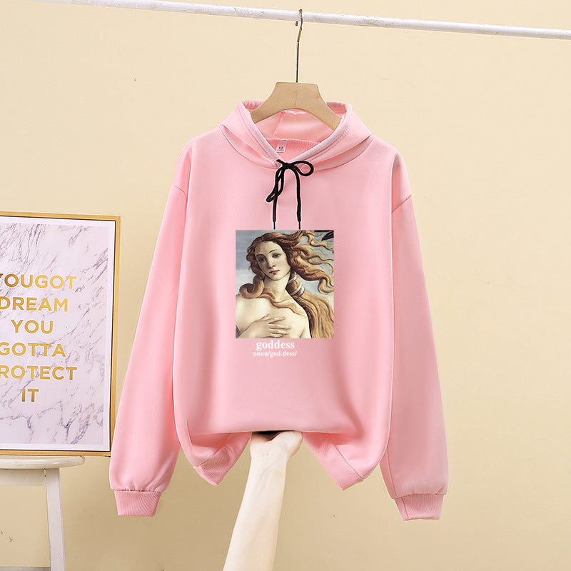 Damen Kapuzenpullover mit künstlerischem Druck Drune