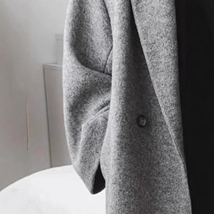 Damen Oversized Wollmantel mit klassischem Schnitt und bequemen Taschen Drune