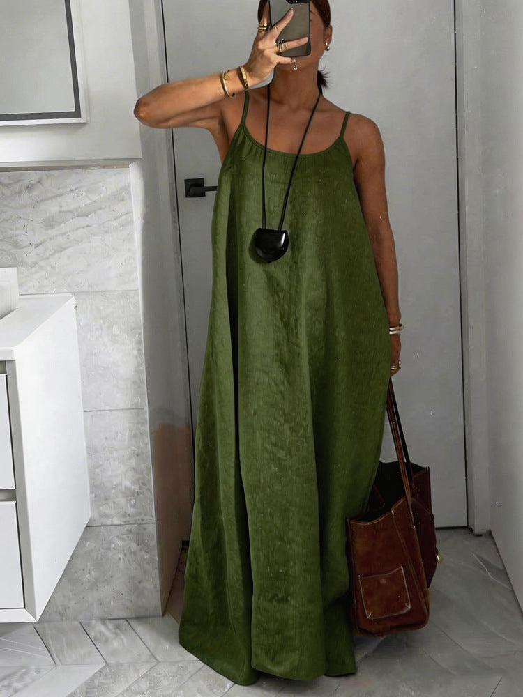 Damen luftiges Leinen-Maxikleid Drune