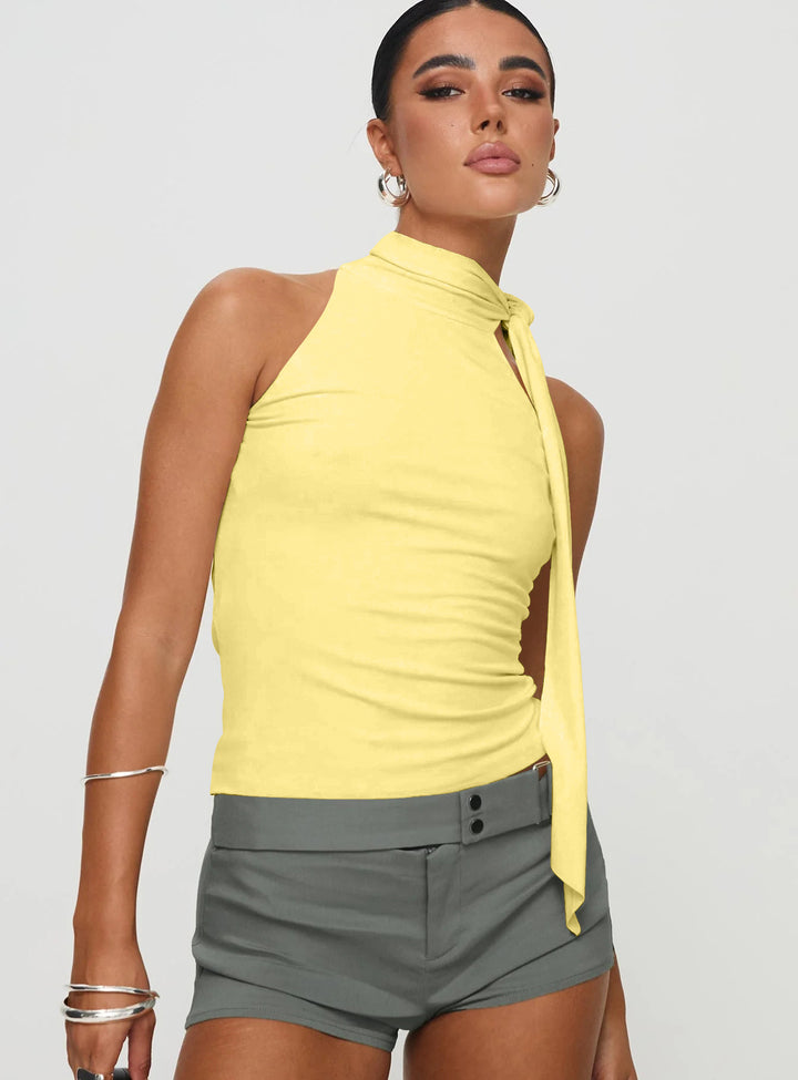 Damen elegantes Top mit femininer Schleifenoptik Drune