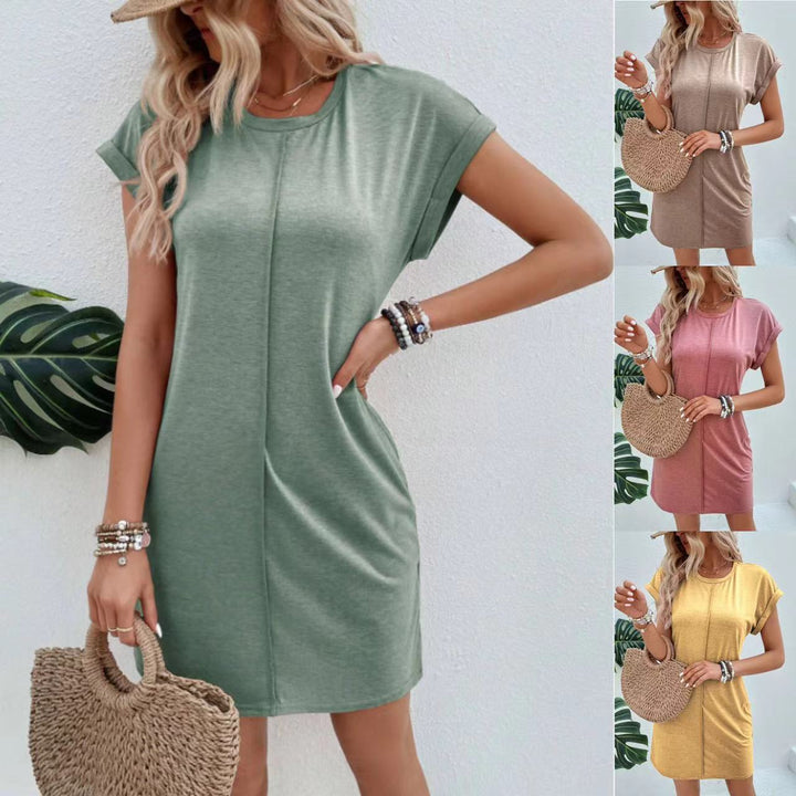 Damen lässiges Kurzarm-Kleid Drune