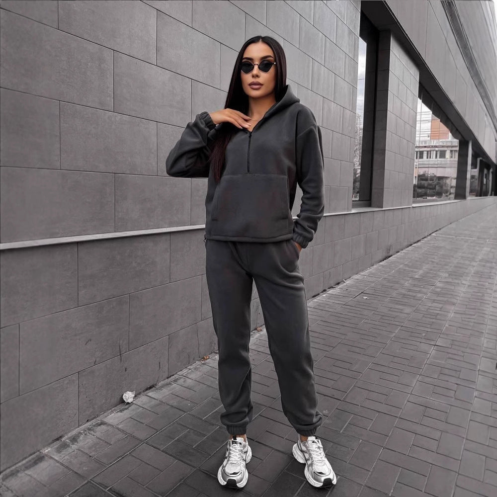 Damen Sportlicher Kapuzenpullover mit bequemen Jogginghosen Drune