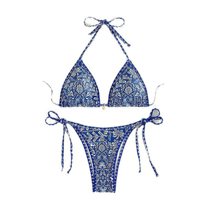 Damen Triangel-Bikini-Set mit eleganter Spitze Drune