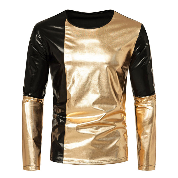 Herren Langarm T-Shirt mit glänzender Oberfläche Drune