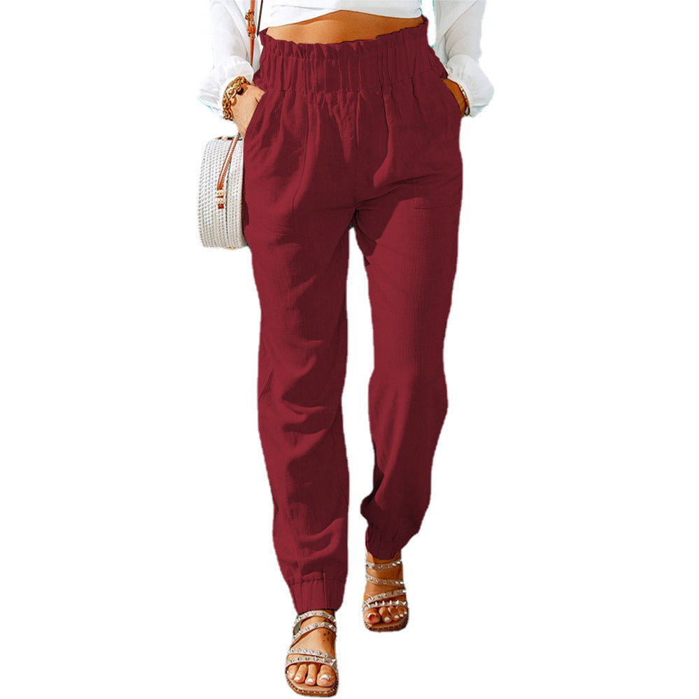 Damen Bequeme und elegante Sommerhose mit elastischem Bund und praktischen Taschen Drune