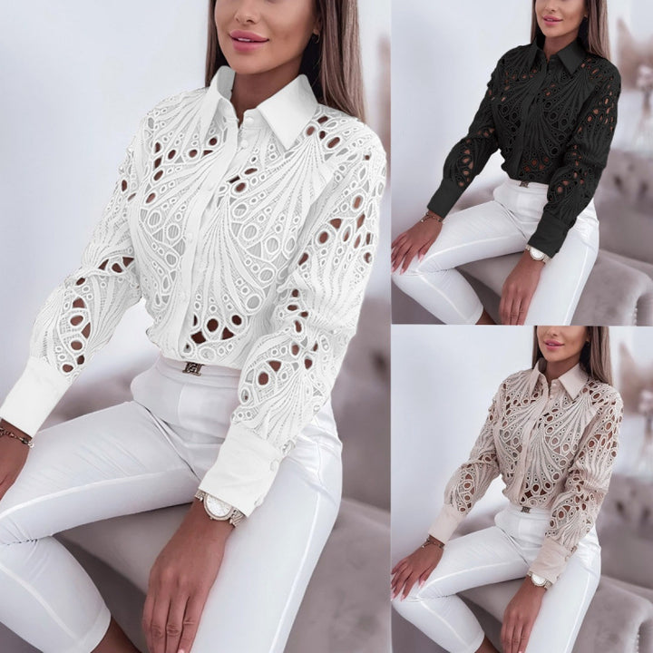 Damen elegante Bluse mit einzigartigem Cut-Out Design Drune