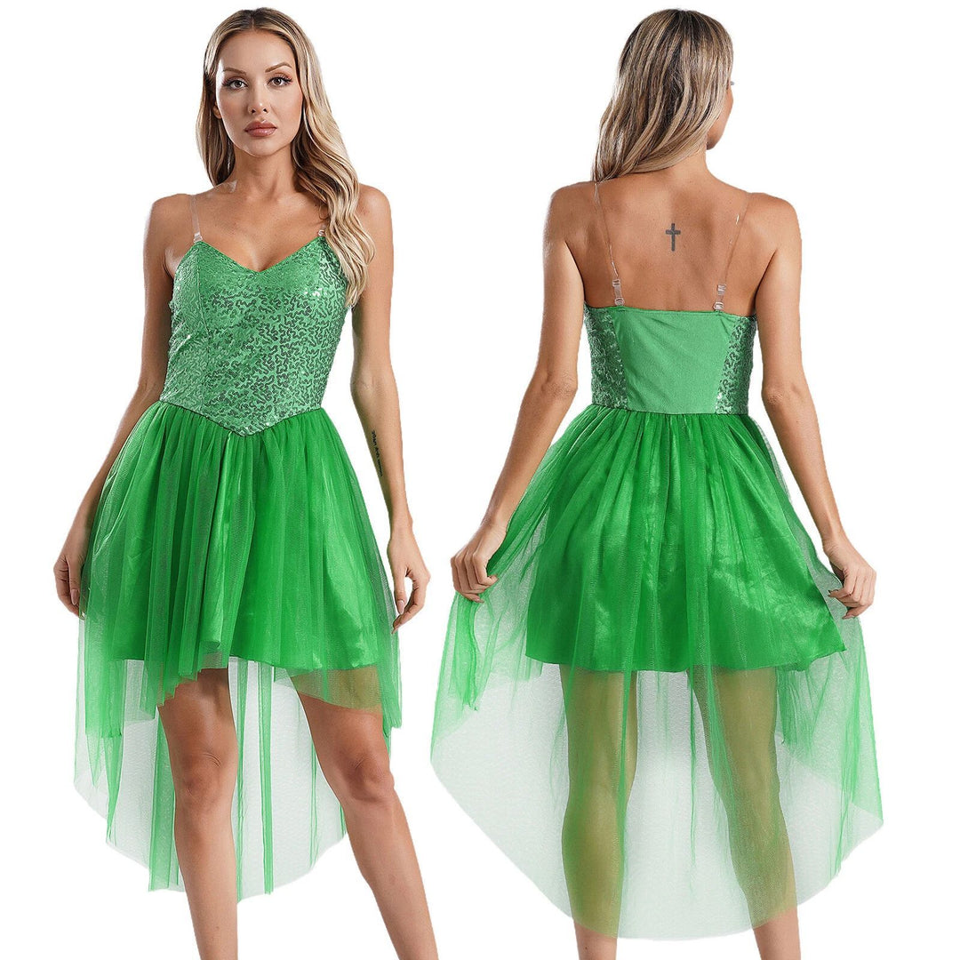 Damen Kostümkleid mit schimmerndem Tüllrock und filigranen Flügeln Drune