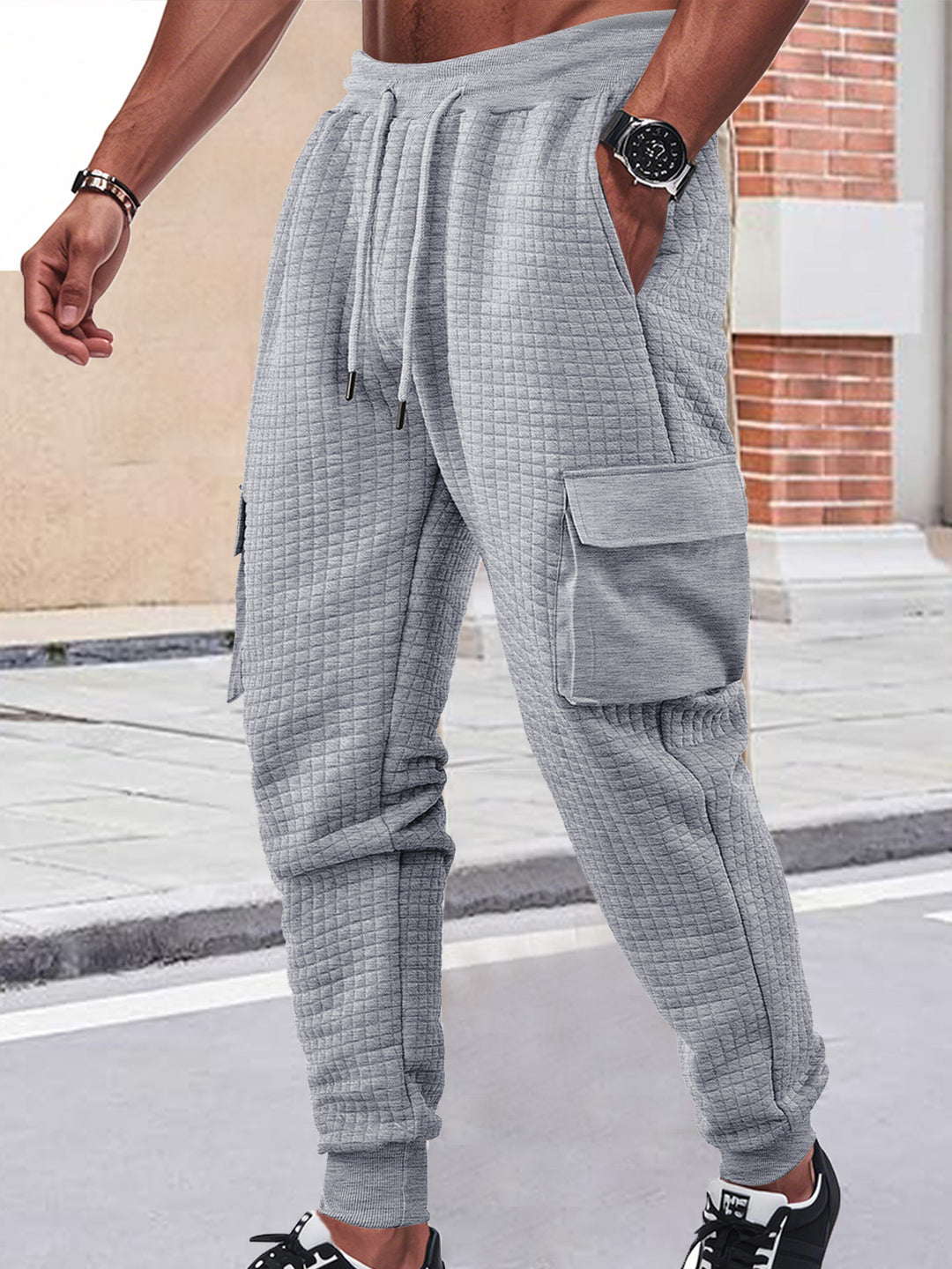 Herren Cargo-Jogginghose mit atmungsaktivem Material und praktischen Seitentaschen Drune