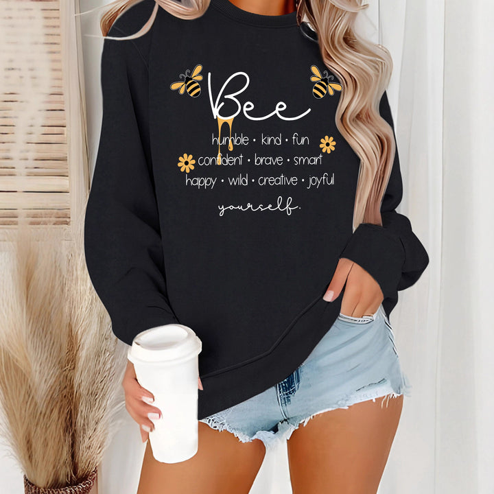 Damen Sweatshirt mit inspirierendem Bienenmotiv und positiven Affirmationen Drune