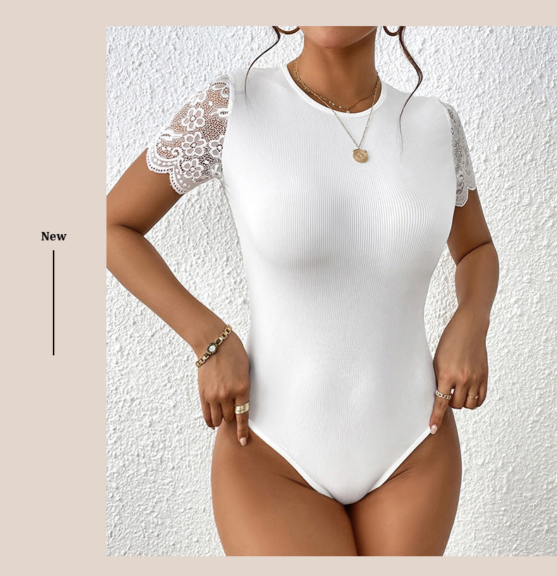 Damen Body mit Spitzenüberzug und figurbetonter Silhouette Drune