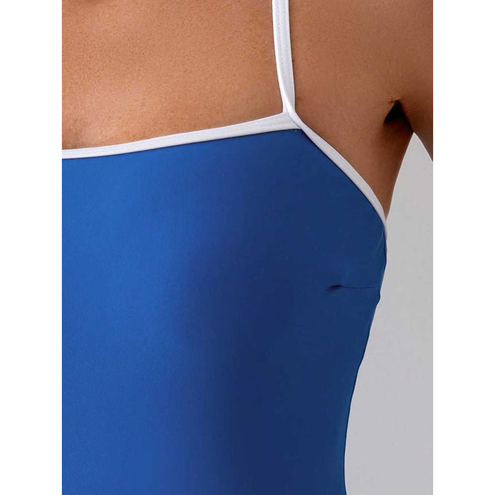 Damen einteiliges Badeoutfit mit modernem Schnitt und verstellbaren Trägern Drune