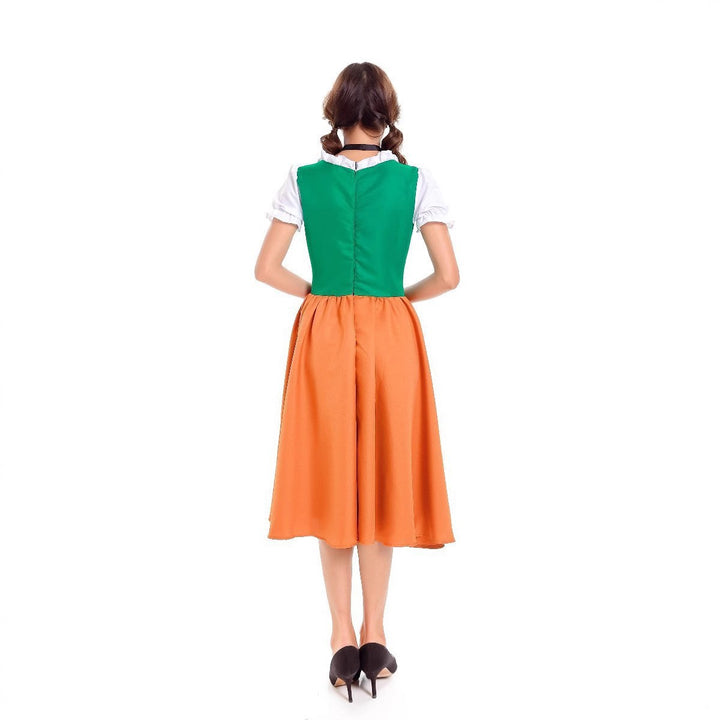 Damen nan traditionelles Dirndlkleid mit Schürze und geschnürtem Mieder Drune
