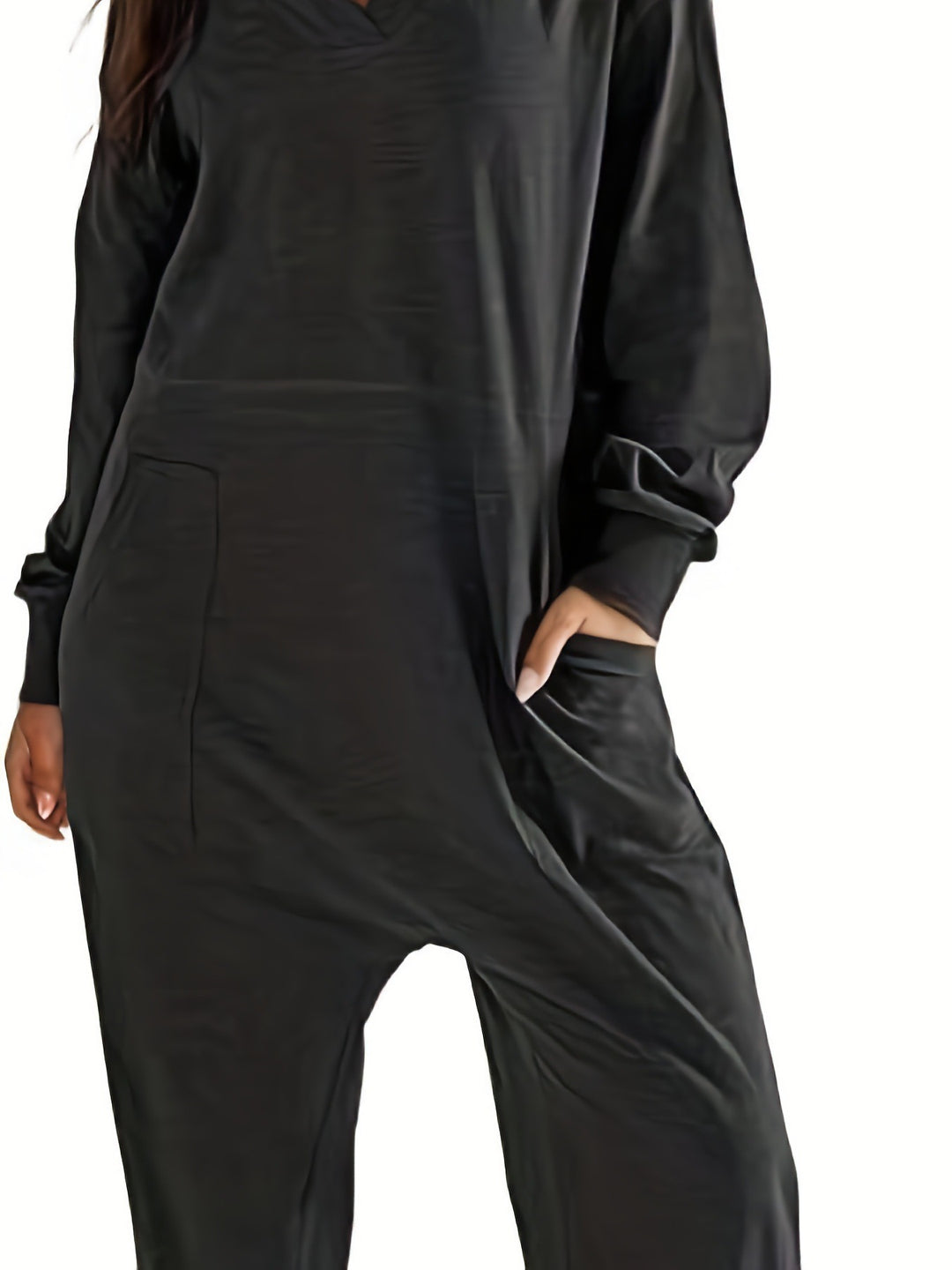 Damen Lässiger Jumpsuit mit praktischen Taschen und elegantem V-Ausschnitt Drune
