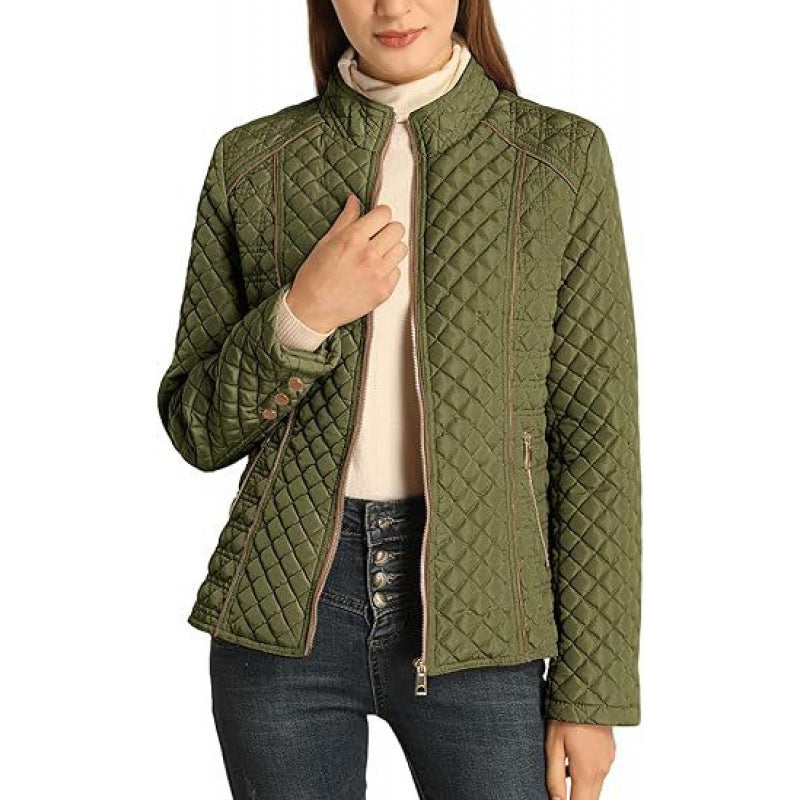 Damen gesteppte Freizeitjacke mit hohem Kragen Drune