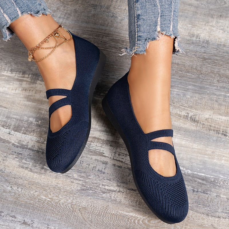 Drune | Flache Slipper Mit Riemen Über Dem Spann Und Flacher Sohle Für Damen