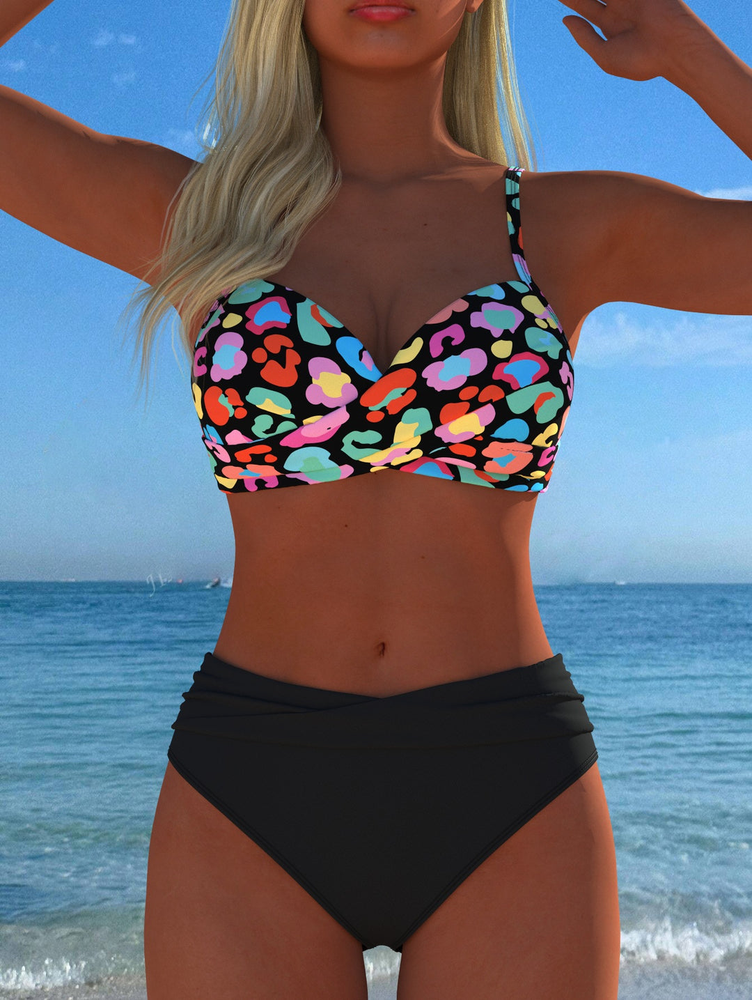 Damen Bikini-Set mit formendem Bustier und hoher Taille Drune