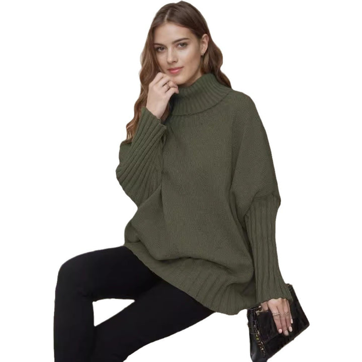 Damen Oversize Rollkragenpullover mit strukturiertem Strick Drune