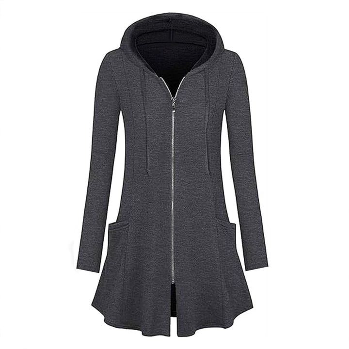 Damen lässige Kapuzenjacke mit Reißverschluss und Taschen Drune