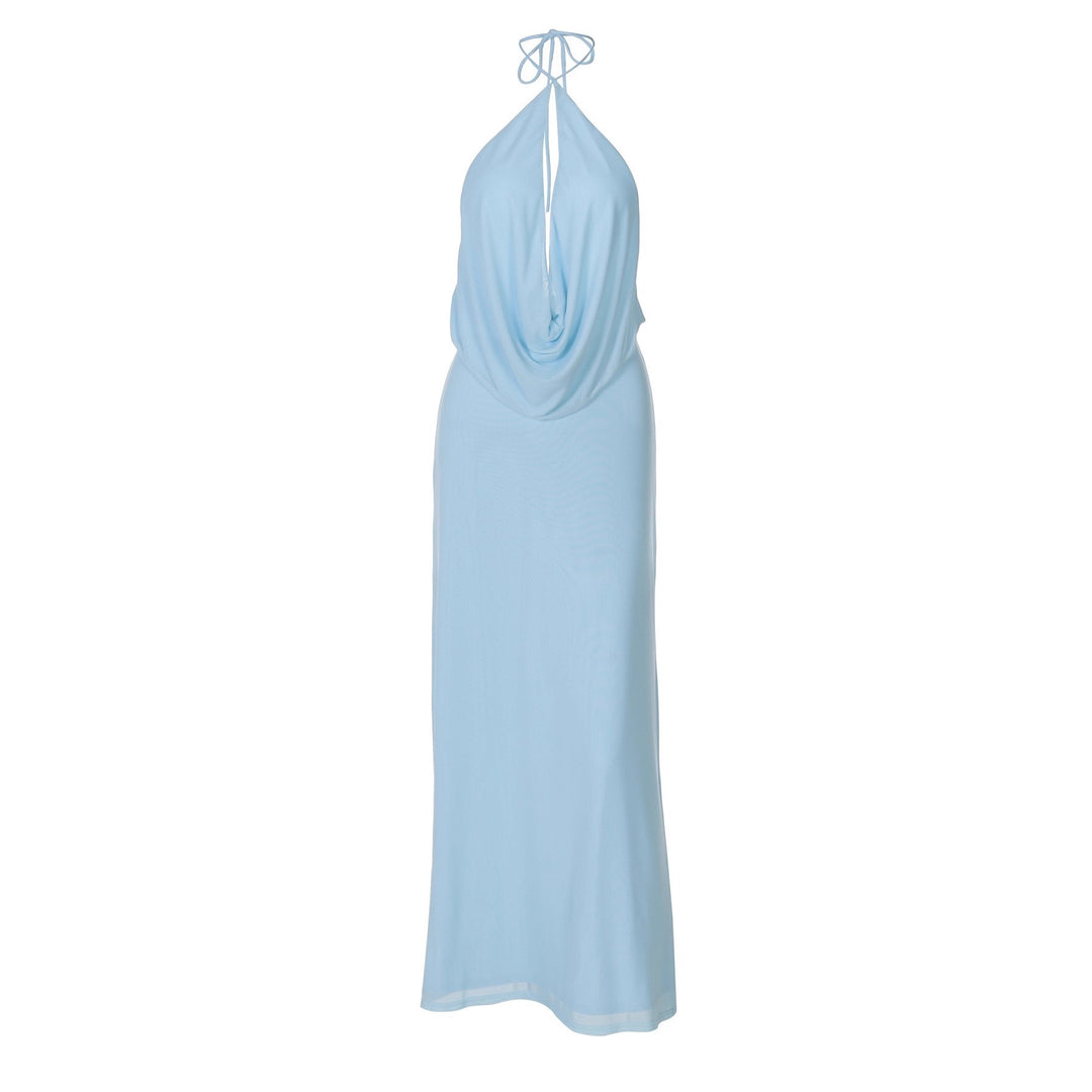 Damen Elegantes Abendkleid mit tiefem V-Ausschnitt und fließendem Stoff Drune